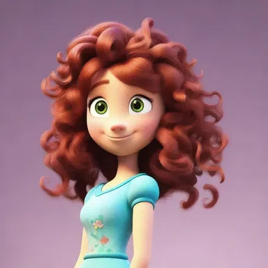 The animator added curlicues to the character's hair to give it a distinctive and playful style.