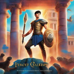 This is a high-quality digital artwork of a Percy Jackson book cover