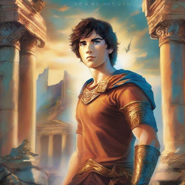 This is a high-quality digital artwork of a Percy Jackson book cover