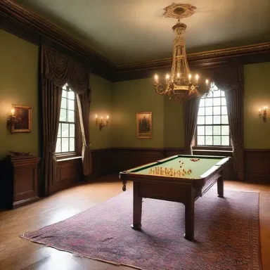 The recreation room in the mansion had a dedicated space for playing battledore.