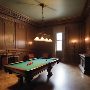 The recreation room in the mansion had a dedicated space for playing battledore.