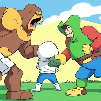 In the animated TV series, the characters would often engage in a friendly battledore match.