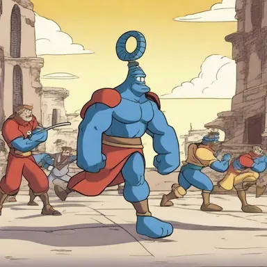 In the animated TV series, the characters would often engage in a friendly battledore match.
