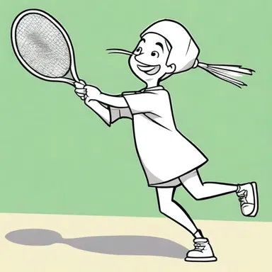 In the cartoon series, the feisty character was always portrayed with an oversized battledore, swinging it wildly during their badminton matches.