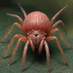 An ultra-detailed portrayal of a four-legged variation of Tetranychus Urticae (the two-spotted spider mite), emphasizing its distinct features and habitat.