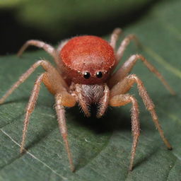 An ultra-detailed portrayal of a four-legged variation of Tetranychus Urticae (the two-spotted spider mite), emphasizing its distinct features and habitat.