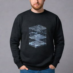 Artistically designed sweatshirt where 'Data Engineering' is creatively integrated into the overall design