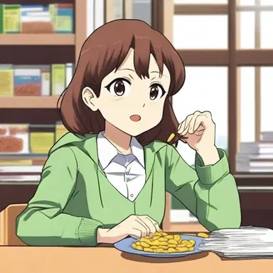 In the popular anime series, the protagonist often eats groundnuts as a snack while studying.