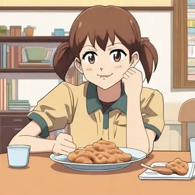 In the popular anime series, the protagonist often eats groundnuts as a snack while studying.