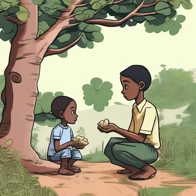 In the novel, the protagonist discovers a hidden garden where groundnuts are grown, symbolizing growth and nourishment.