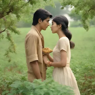 In the movie scene, the main character stumbles upon a field of groundnut vines, creating a picturesque backdrop for the romantic encounter.