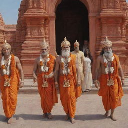 Ram, Laxman, Sita, and Hanuman arriving at Ayodhya Ram Mandir in stunning 4K resolution