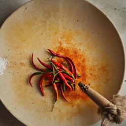 (continue - remember, striking images) Step 3: Heavily garnish with salt, pepper and chili