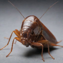 Highly-detailed imagery of a cockroach, showcasing its unique shape, texture, and the free movement of its spiny legs and long antennae.