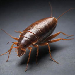 Highly-detailed imagery of a cockroach, showcasing its unique shape, texture, and the free movement of its spiny legs and long antennae.