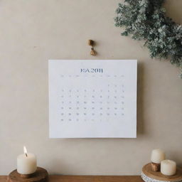 An image of a calendar stuck on the Magha month, in a room filled with winter decor, symbolizing a winter that does not pass, and a karma wheel to represent retribution.