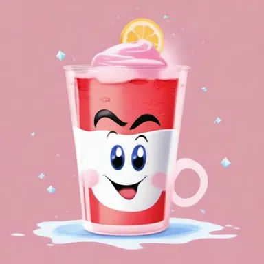 The animated character's favorite beverage was sweetened with sugar water, which made it even more delicious.
