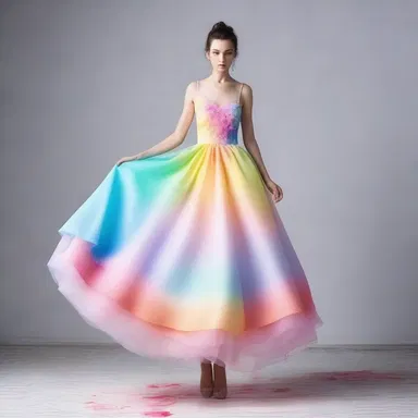The fashion designer created a unique dress inspired by the colors of sugar water, giving it a sweet and vibrant look.