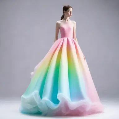 The fashion designer created a unique dress inspired by the colors of sugar water, giving it a sweet and vibrant look.