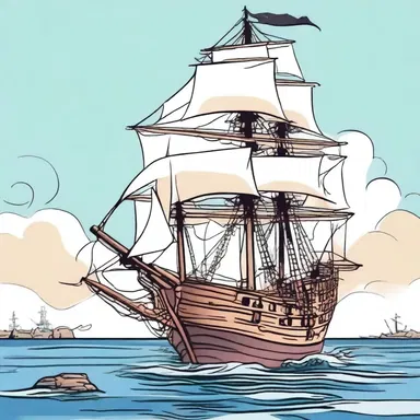 In the cartoon, the pirate ship's forestay snapped, causing the mast to come crashing down.