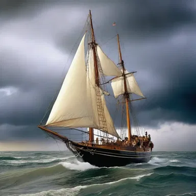 In the classic novel, the protagonist climbed the forestay to get a better view of the approaching storm.