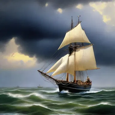 In the classic novel, the protagonist climbed the forestay to get a better view of the approaching storm.