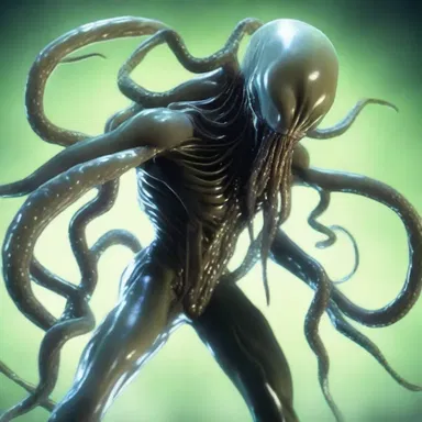 As the alien creature drew closer, the protagonist could feel its powerful tentacles strangulate around his body, constricting his every movement.
