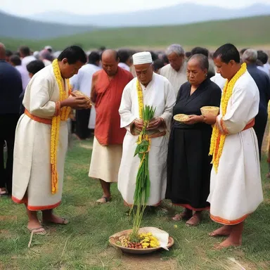 During a sacred ceremony, the worshippers offered nopals as a symbol of fertility and abundance.