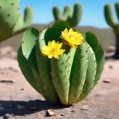 According to mythology, the nopal cactus originated from the blood of a fallen god, giving it its vibrant purple fruits and yellow flowers.