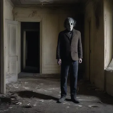 In the horror movie, the protagonist is trapped in an abandoned mansion, struggling to find enough food for his upkeep.