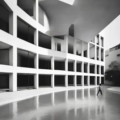 The modernist building had a fluid design, with its architectural elements flowing seamlessly, creating a sense of tempo and rhythm.