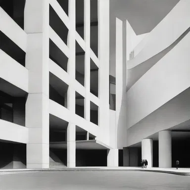 The modernist building had a fluid design, with its architectural elements flowing seamlessly, creating a sense of tempo and rhythm.