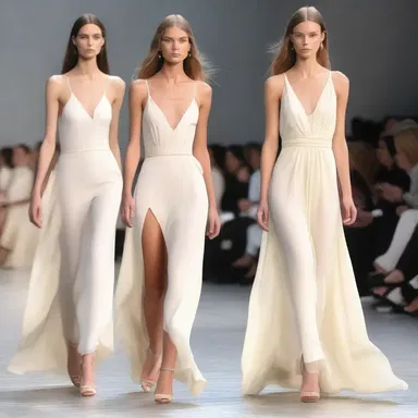 The designer's new collection featured flowing dresses with a light and airy tempo, creating a sense of movement and elegance on the runway.