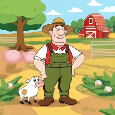 In the animated series 'Farm Friends', Farmer Joe can be seen harrowing his fields every morning to ensure a bountiful harvest.