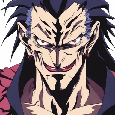 The villain in the anime series had a hideous appearance, with grotesque features and a sinister aura.