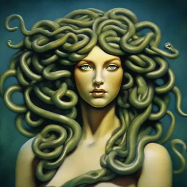 According to Greek mythology, Medusa was a hideous creature with snakes for hair, capable of turning people into stone with her gaze.