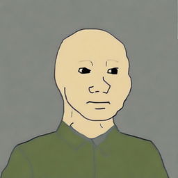 A high-quality digital art piece depicting a Wojak character, designed with the recognizable features of Chairman Mao