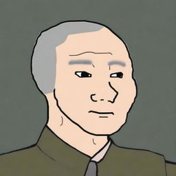 A top-quality digital art image, featuring a Wojak character styled to resemble Chairman Mao, complete with his iconic hair