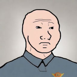 A top-quality digital art image, featuring a Wojak character styled to resemble Chairman Mao, complete with his iconic hair