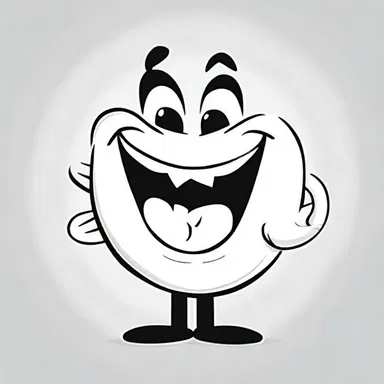 In the popular cartoon series, the indicant of the character's happiness was shown by the large smile on their face.