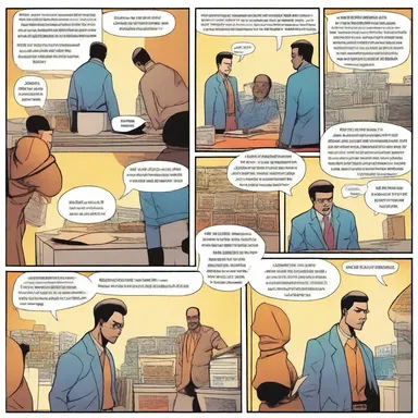 The speech bubbles and colorful illustrations in the comic book were indicants of the characters' dialogue and actions.