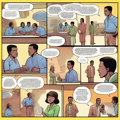 The speech bubbles and colorful illustrations in the comic book were indicants of the characters' dialogue and actions.