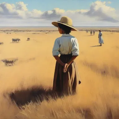 The painting depicted a vast field of gramma, capturing the beauty of the South American plains.