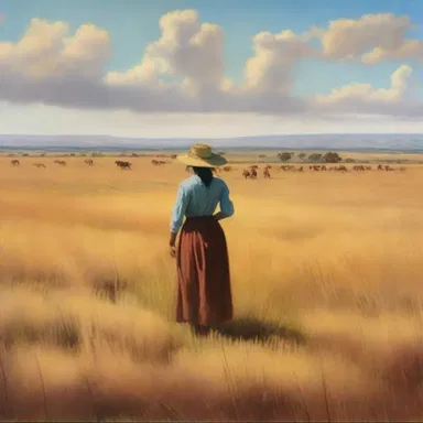The painting depicted a vast field of gramma, capturing the beauty of the South American plains.