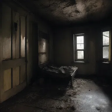 The dark and eerie atmosphere of the haunted house gave the visitors a feeling of restlessness and unease.