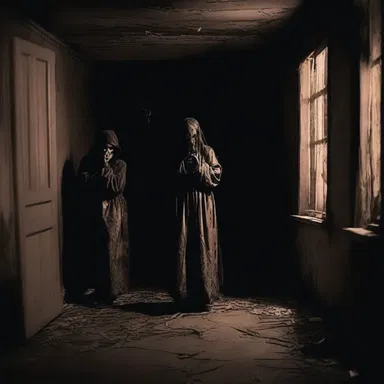 The dark and eerie atmosphere of the haunted house gave the visitors a feeling of restlessness and unease.