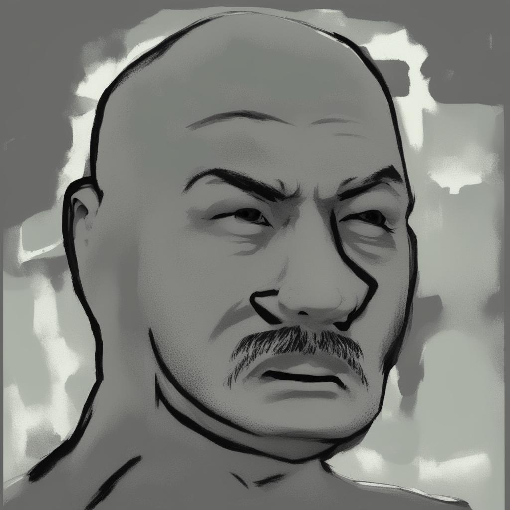 A high-quality digital art image of a Wojak character, designed to resemble Stalin