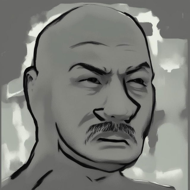 A high-quality digital art image of a Wojak character, designed to resemble Stalin