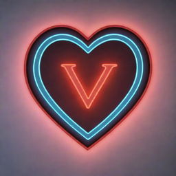 Animate the letters 'N' and 'L' inside a heart, illuminating them with a vibrant glow