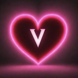 Animate the letters 'N' and 'L' inside a heart, illuminating them with a vibrant glow